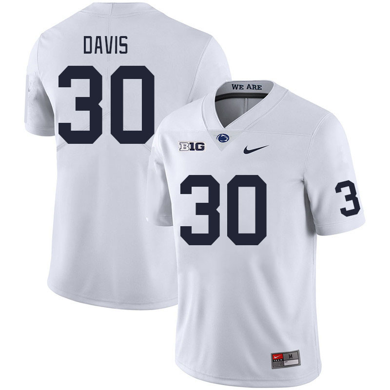 Men #30 Amiel Davis Penn State Nittany Lions College Football Jerseys Stitched Sale-White - Click Image to Close